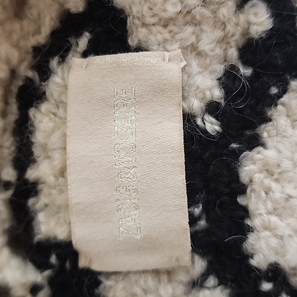 Zadig and Voltaire Cream Crochet Knit Merino Wool Open Front Pix Hook Ca… - Picture 5 of 7